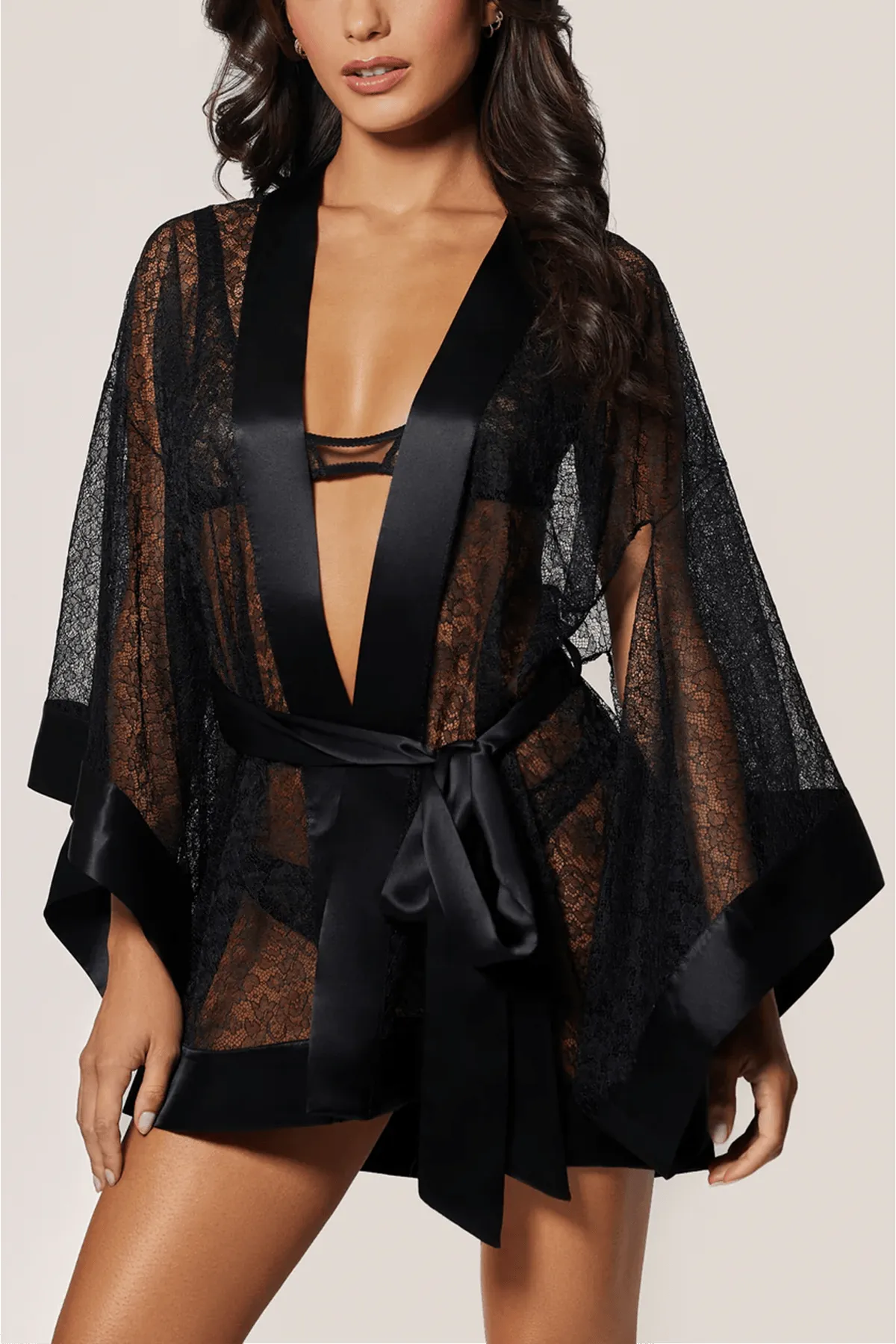 Petite Fleur Kimono in Black sold by Hampden Clothing product image thumbnail 2