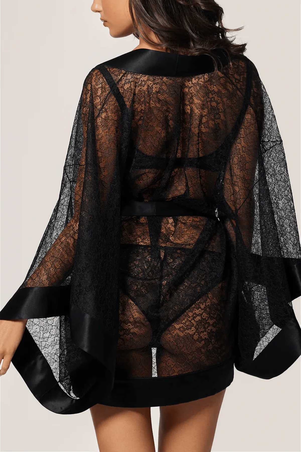 Petite Fleur Kimono in Black sold by Hampden Clothing product image thumbnail 3
