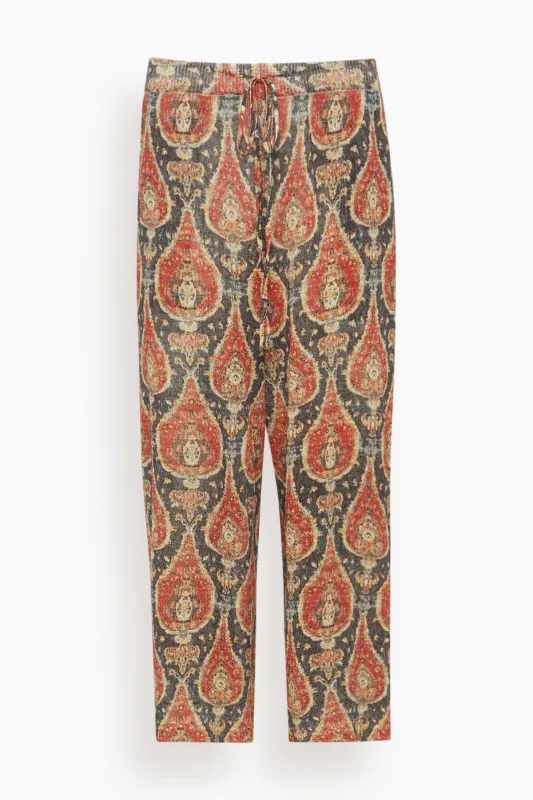 Printed Cropped Wide Leg Sweater Pants in Black/Red Multicolor sold by Hampden Clothing