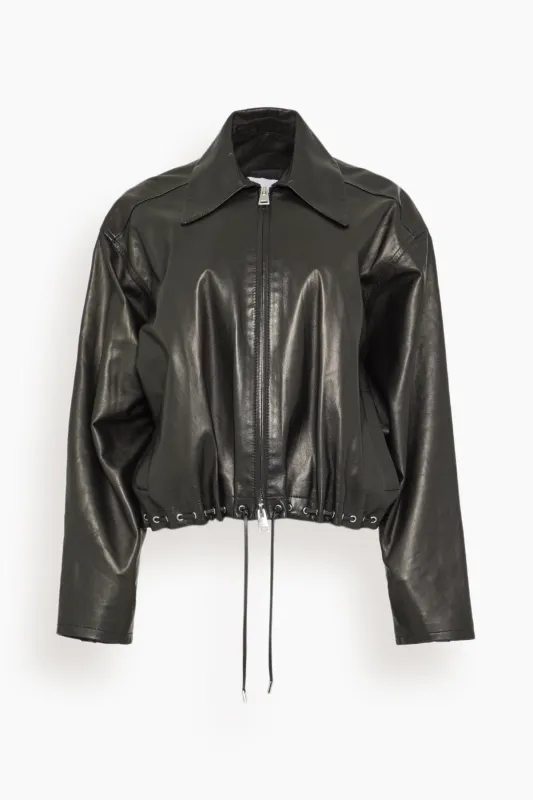 The Leland Leather Jacket in Black sold by Hampden Clothing