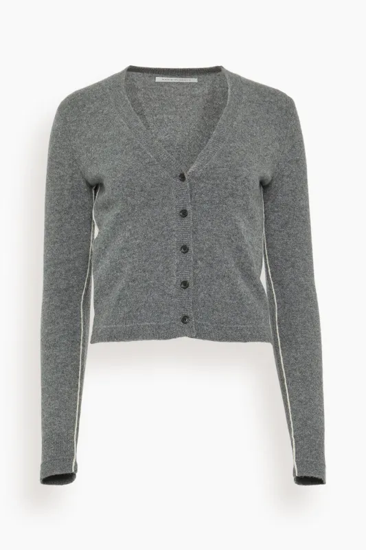 Shrunken V Cardigan in Medium Heather Grey made by MARIA McMANUS