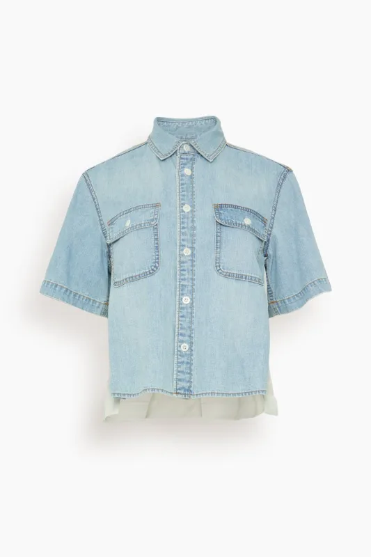 Denim Shirt in Light Blue/Light Gray made by Sacai