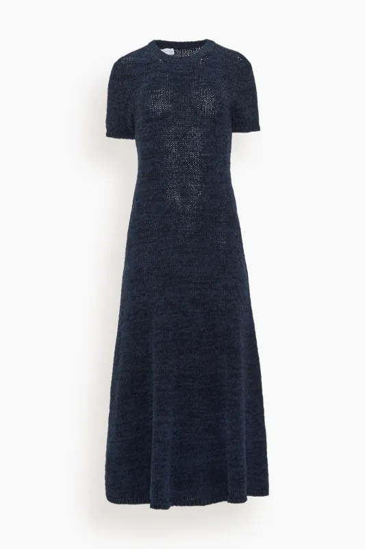 Mel Dress in Marled Cotton Navy/Black Ombre sold by Hampden Clothing