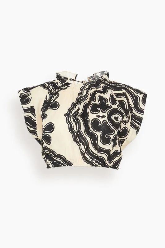 Muna Ruched Crop Top in Niku Cream sold by Hampden Clothing