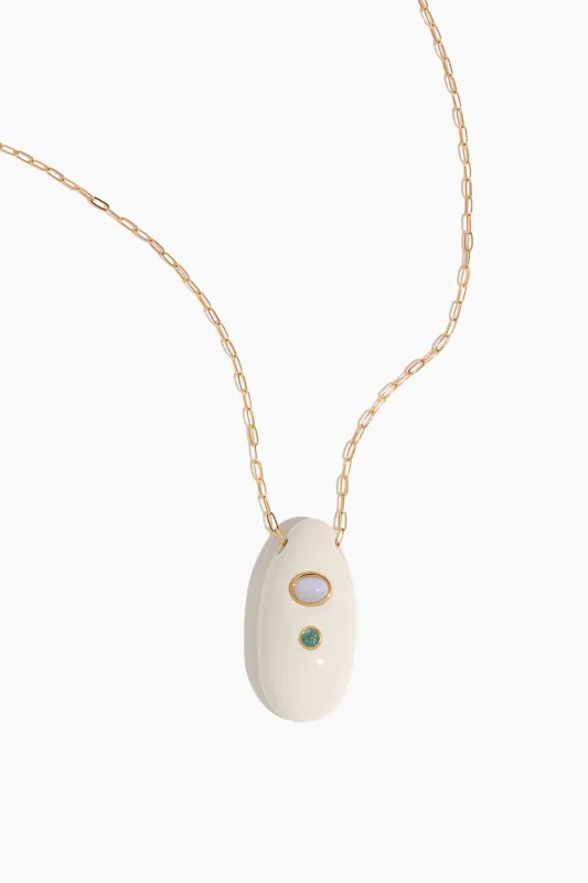 La Paz Pendant Necklace in White sold by Hampden Clothing