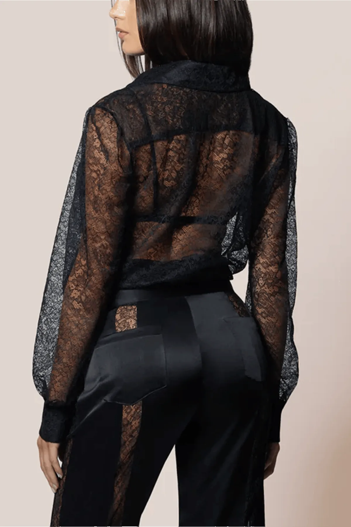 Petite Fleur Crossover Bodysuit in Black sold by Hampden Clothing product image thumbnail 4