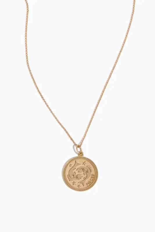 Pisces Zodiac Necklace in 14k Yellow Gold sold by Hampden Clothing