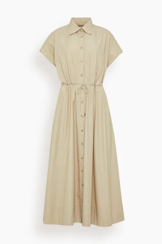 The Blake Short Sleeve Shirtdress in Dune sold by Hampden Clothing