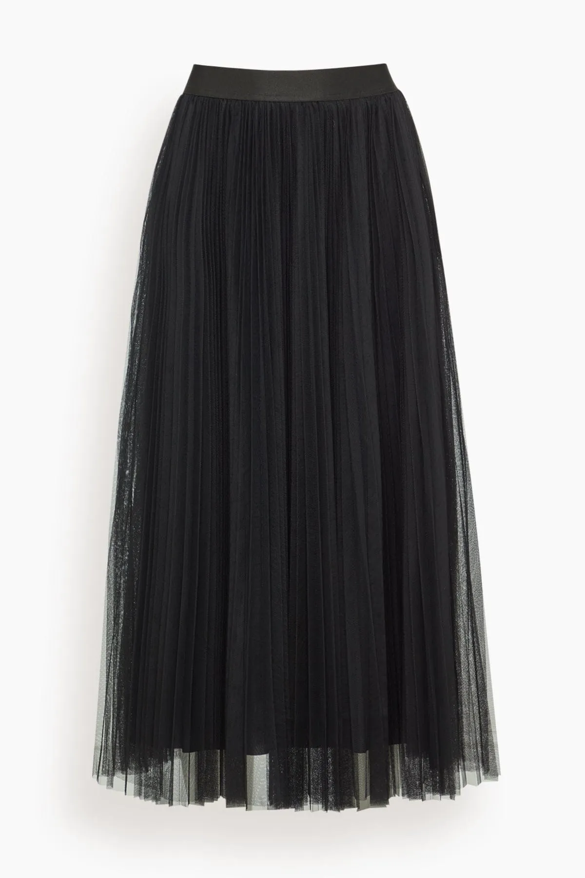 Tulle Soleil Plisse Skirt in Noir sold by Hampden Clothing