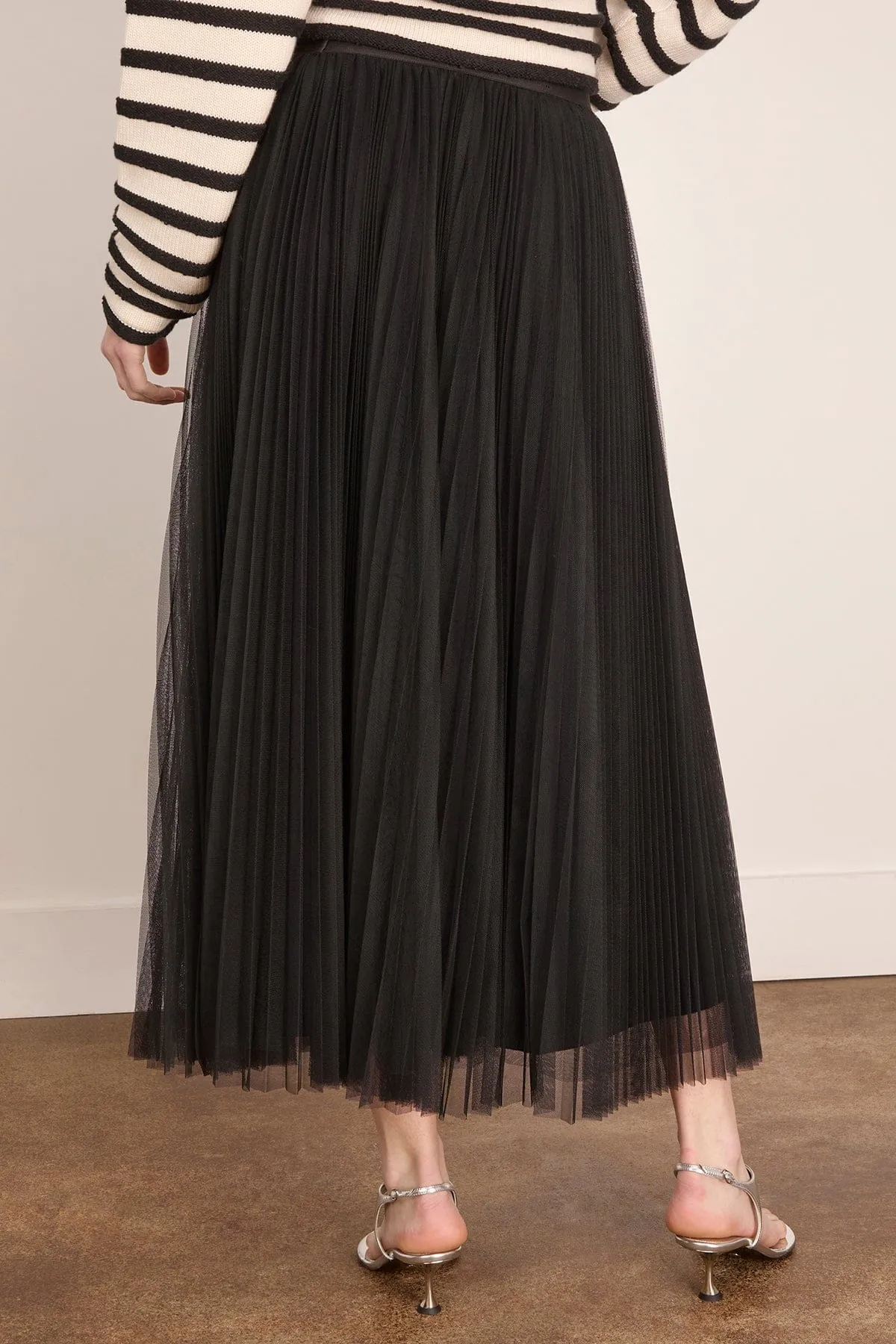 Tulle Soleil Plisse Skirt in Noir sold by Hampden Clothing product image thumbnail 4