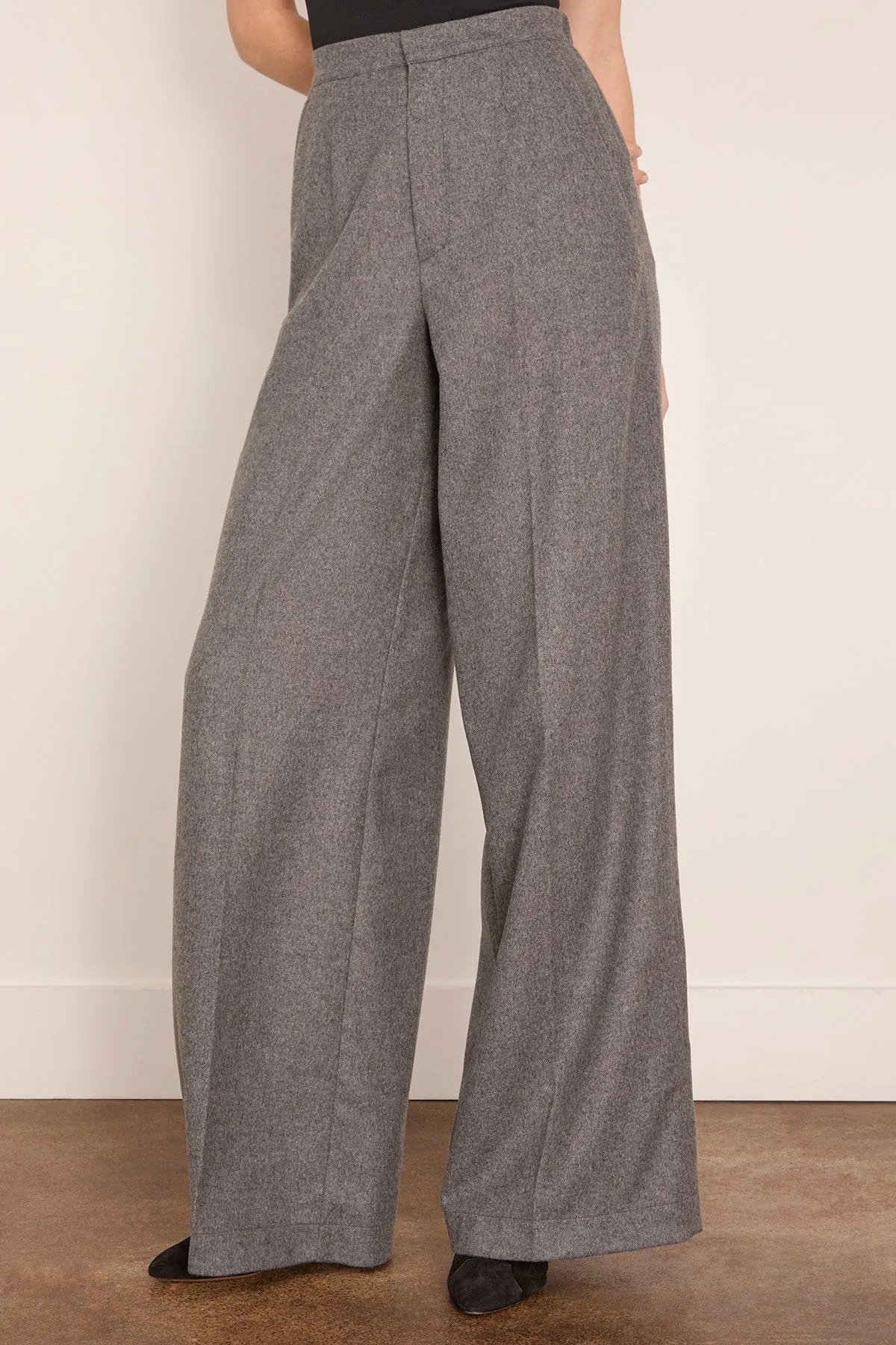 Wool Cloth Palazzo Pants in Grigio Melange sold by Hampden Clothing product image thumbnail 3