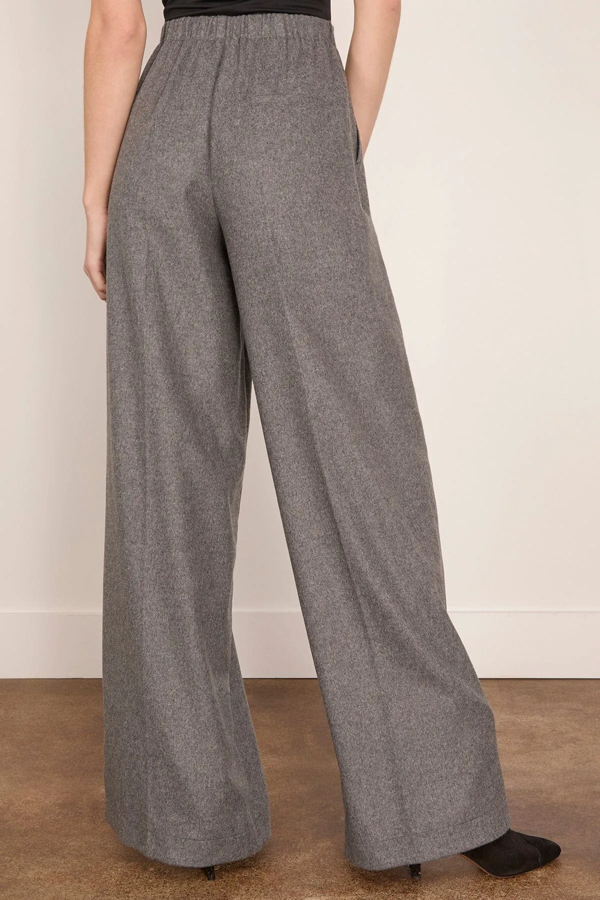 Wool Cloth Palazzo Pants in Grigio Melange sold by Hampden Clothing product image thumbnail 4