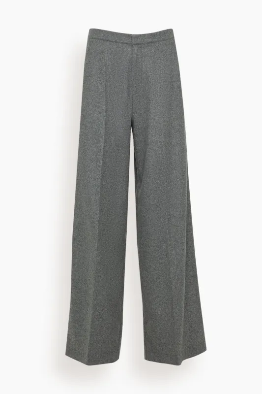 Wool Cloth Palazzo Pants in Grigio Melange sold by Hampden Clothing