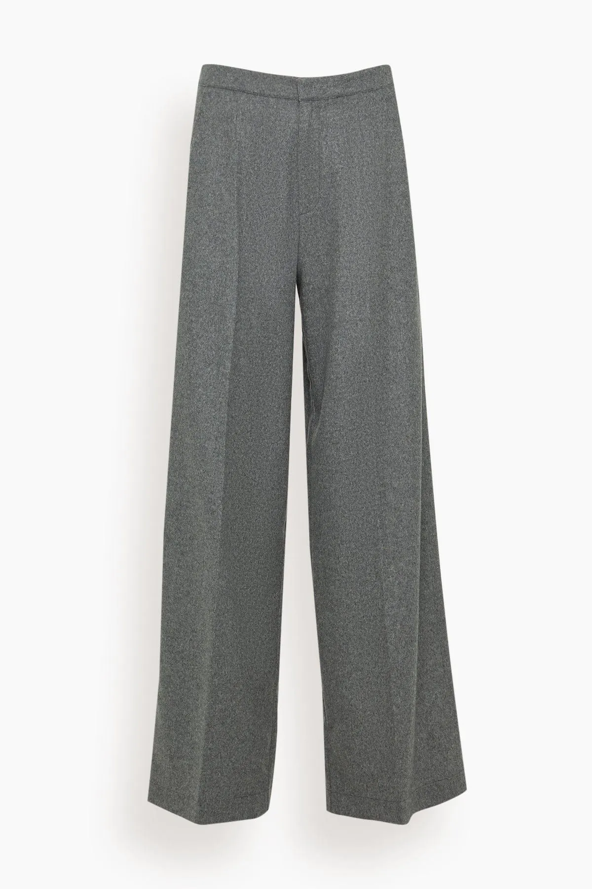 Wool Cloth Palazzo Pants in Grigio Melange sold by Hampden Clothing