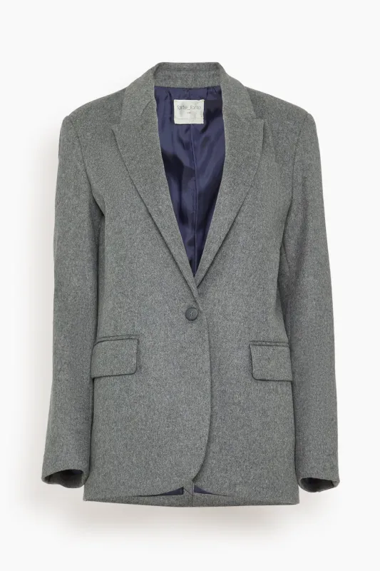 Wool Cloth Masculine Jacket in Grigio Melange sold by Hampden Clothing