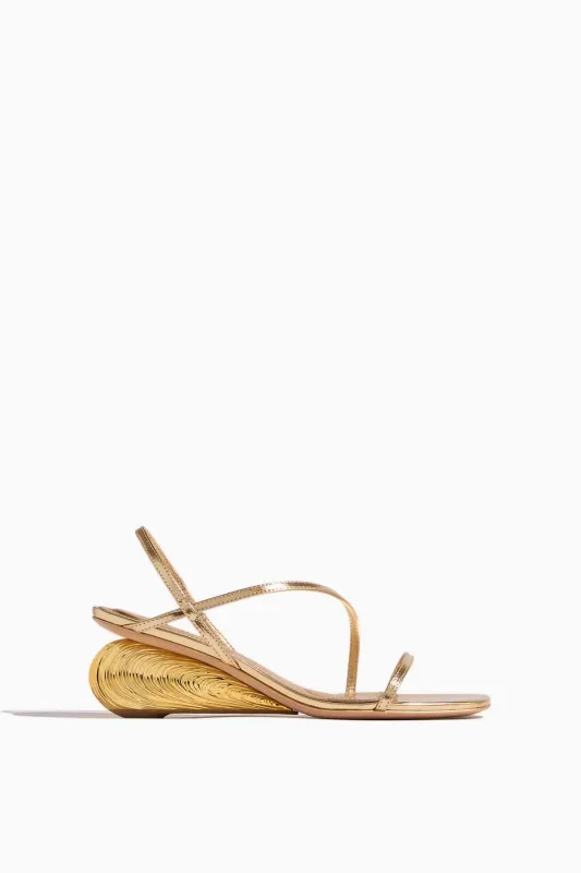 Bridget Oyster Shell Wedge Sandal in Gold made by Simkhai