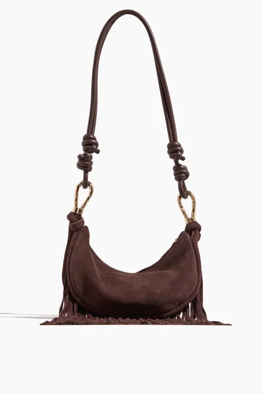 Avery Fringe Suede Crossbody Bag in Cacao made by Simkhai