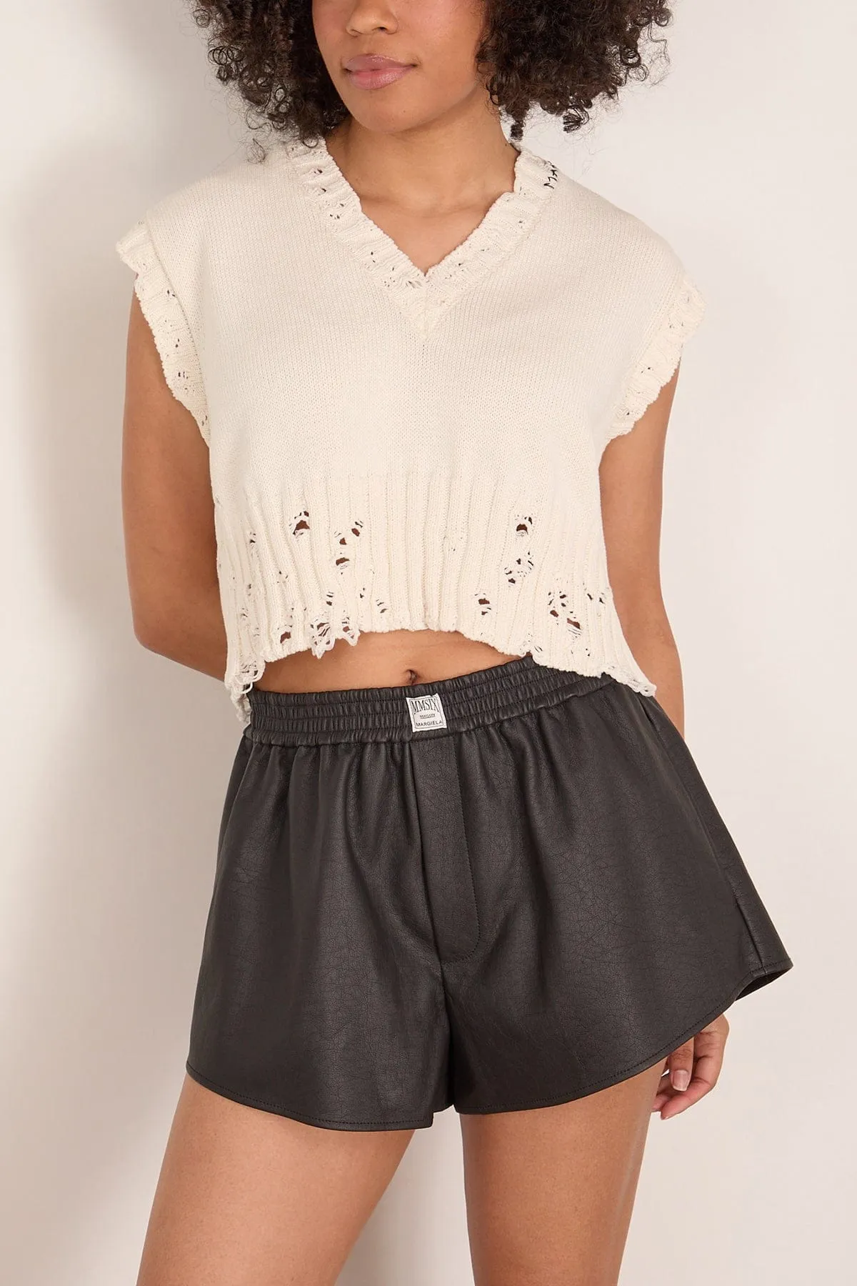 V-Neck Sweater Vest in Lily White sold by Hampden Clothing product image thumbnail 3