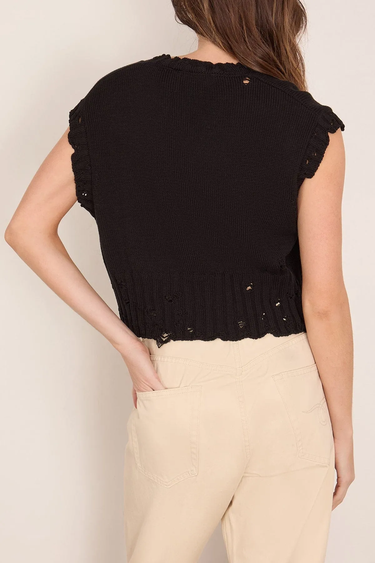 V-Neck Sweater Vest in Black sold by Hampden Clothing product image thumbnail 4