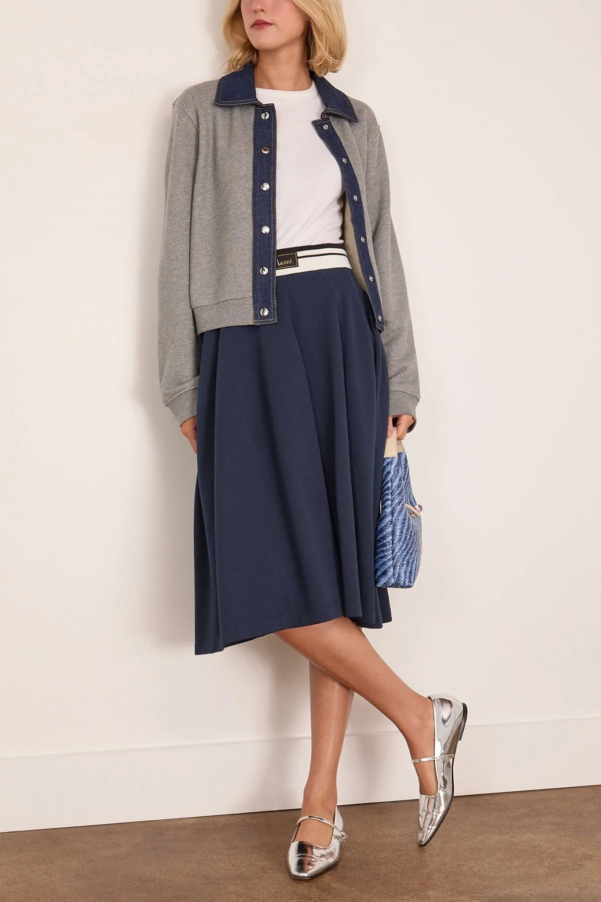 High Waisted Midi Skirt in Ink sold by Hampden Clothing product image thumbnail 2