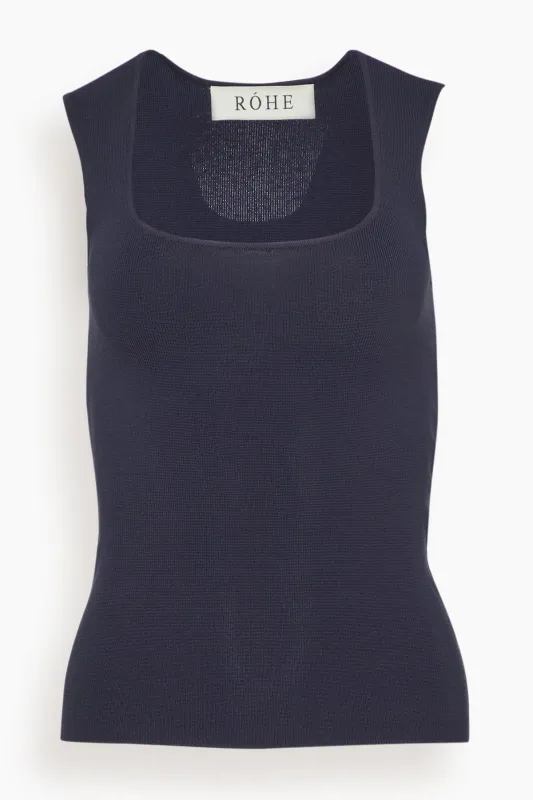 Bustier Shaped Knitted Top in Navy sold by Hampden Clothing