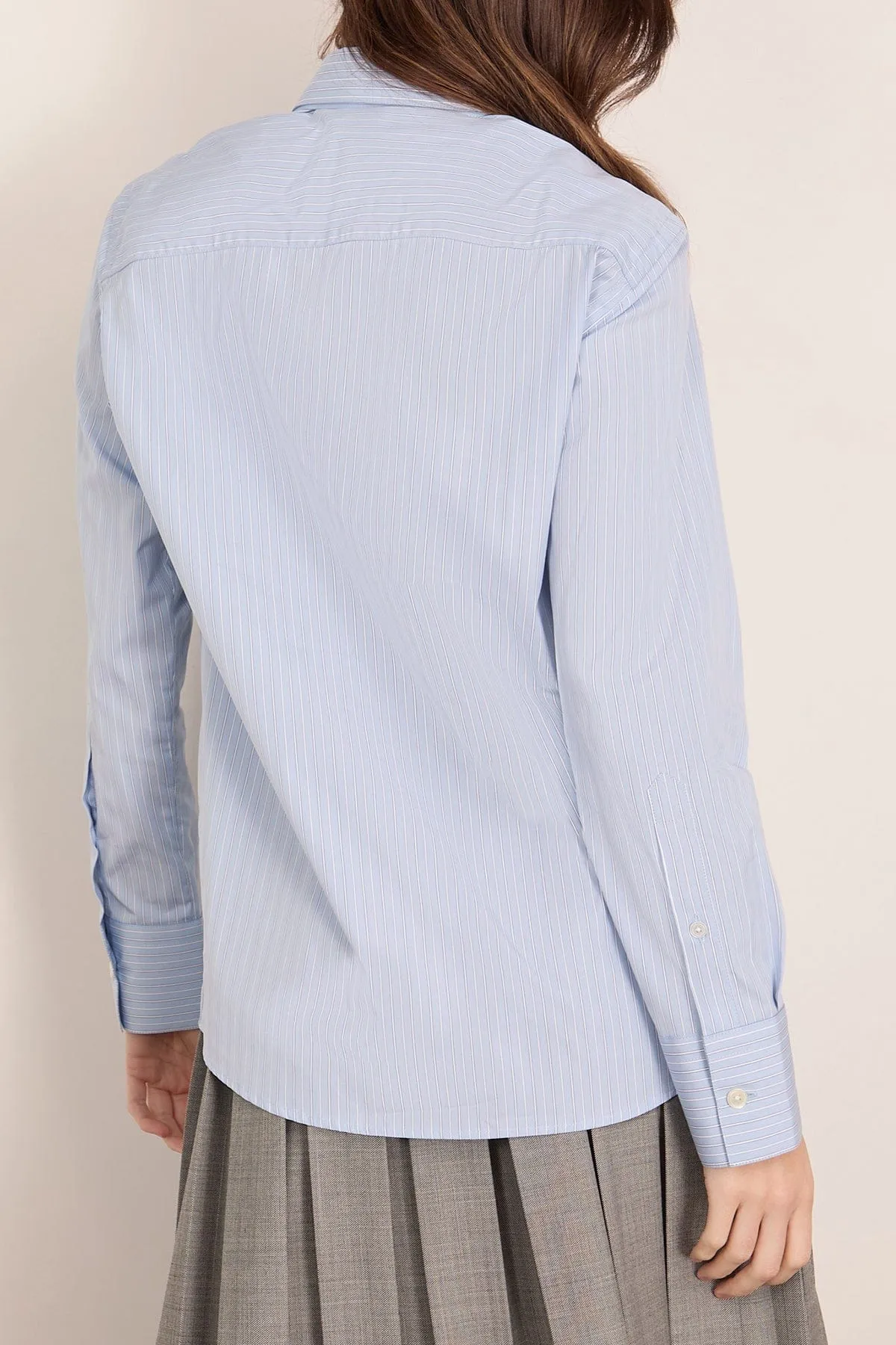 Double Collar Shirt in Blue Stripe sold by Hampden Clothing product image thumbnail 4