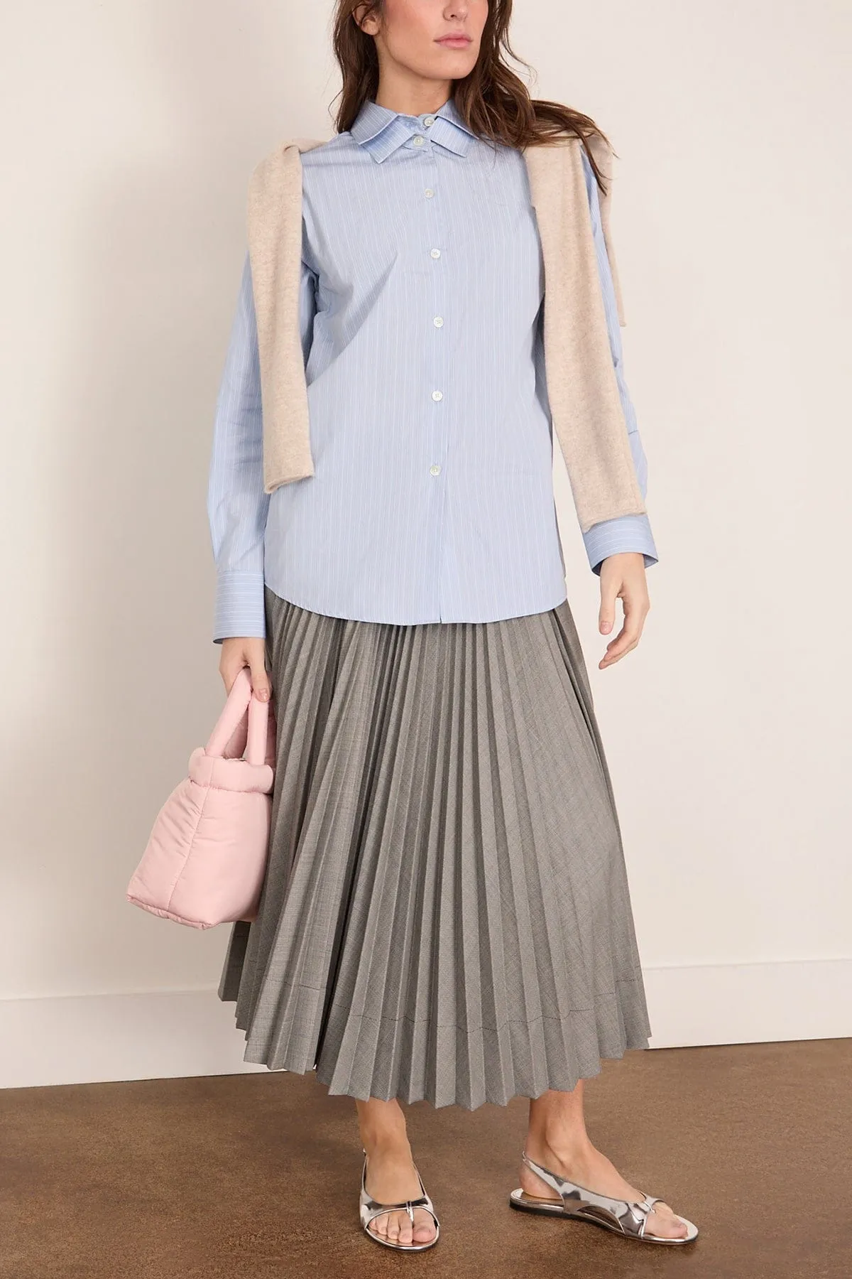 Double Collar Shirt in Blue Stripe sold by Hampden Clothing product image thumbnail 2