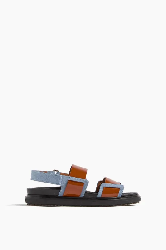 Fussbett Double Strap Sandal in Honey/Light Blue sold by Hampden Clothing