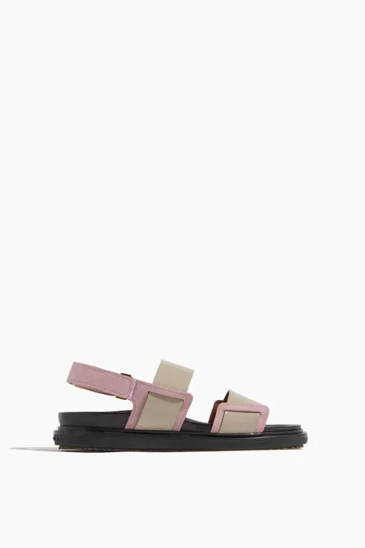 Fussbett Double Strap Sandal in Chalk/Pink sold by Hampden Clothing