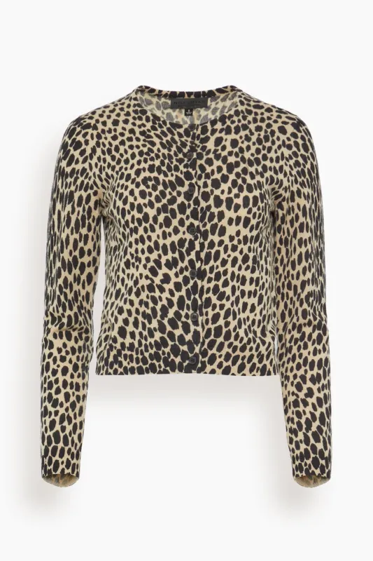 Keelah Cardigan in Taupe/Black Cheetah sold by Hampden Clothing