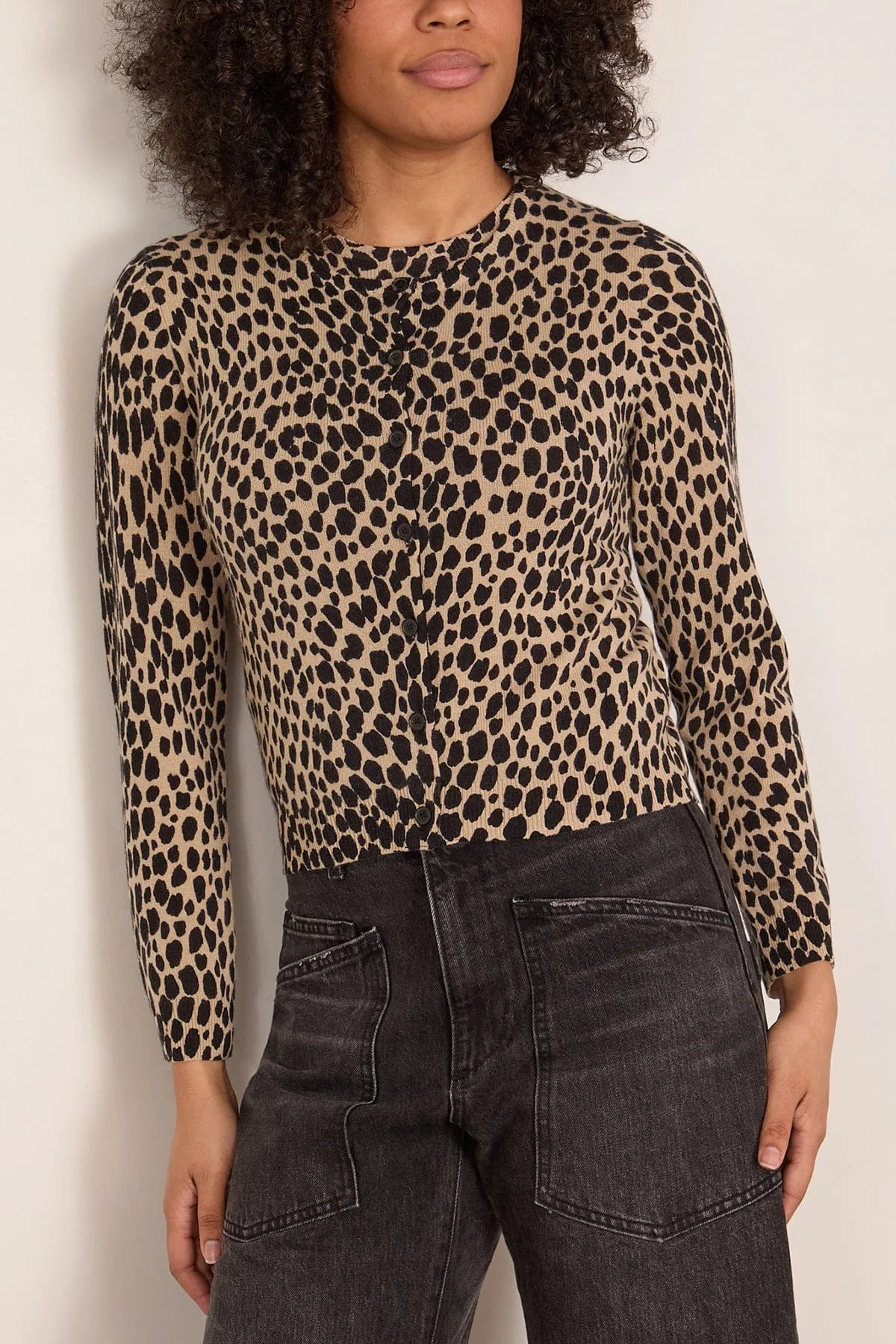 Keelah Cardigan in Taupe/Black Cheetah sold by Hampden Clothing product image thumbnail 3