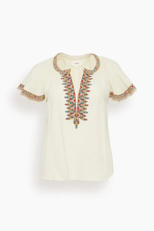 Ambry Top in Oysterette sold by Hampden Clothing