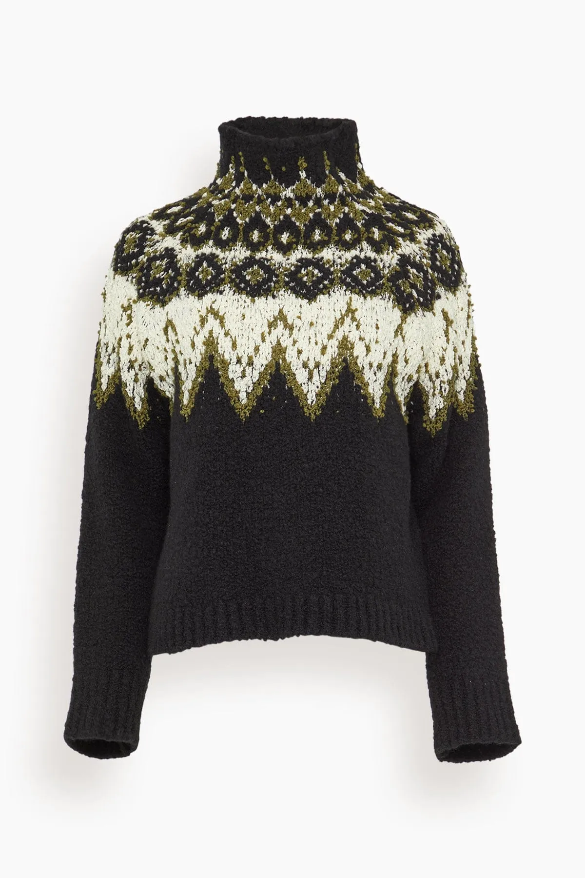 Lizzy Sweater in Textured Fairisle Black Multi sold by Hampden Clothing
