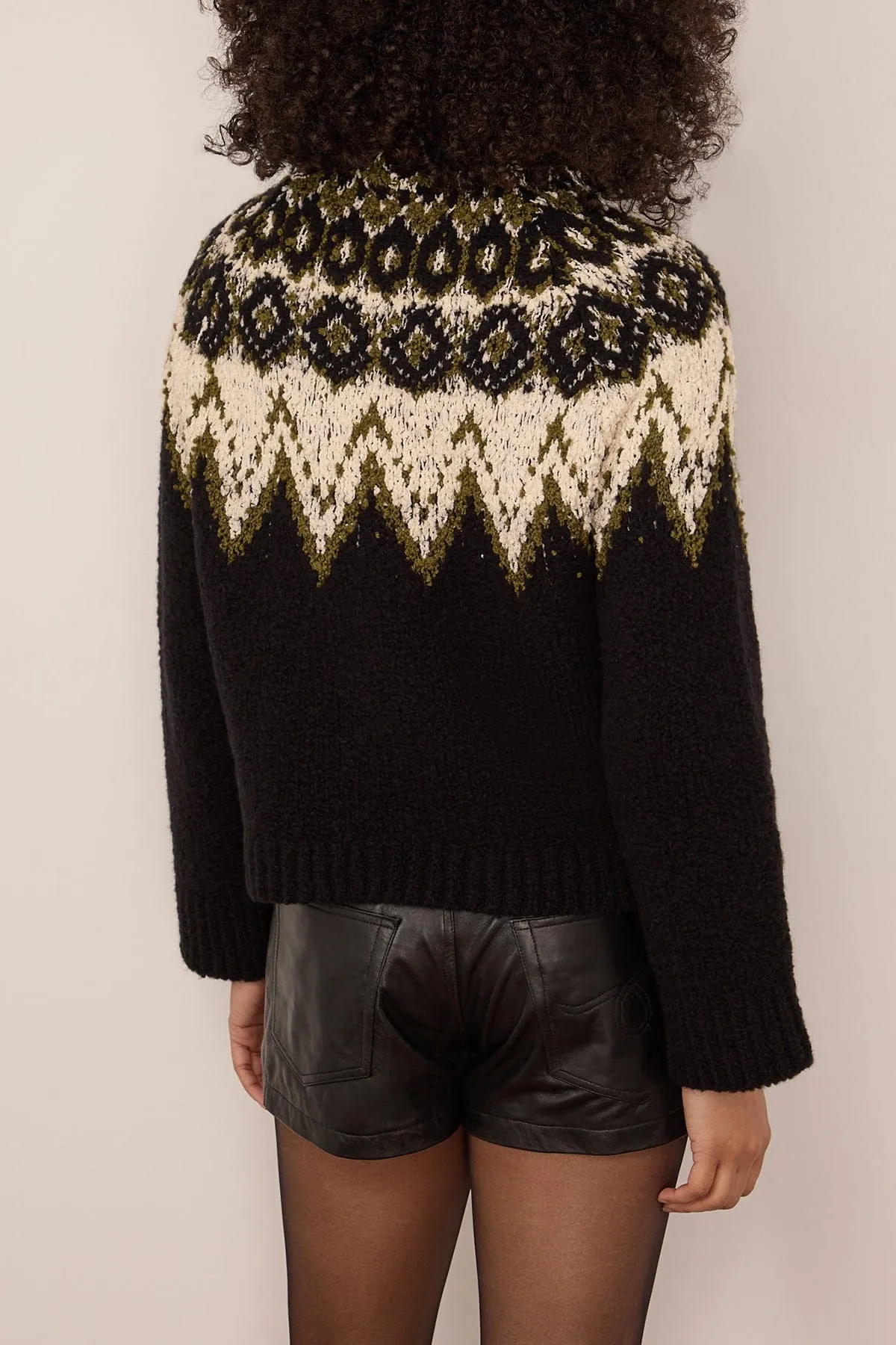 Lizzy Sweater in Textured Fairisle Black Multi sold by Hampden Clothing product image thumbnail 4