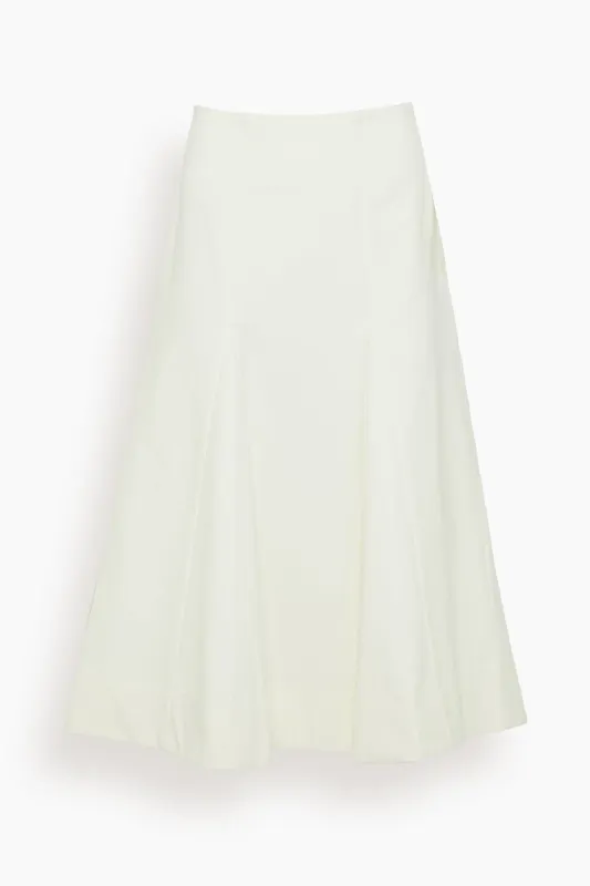 Sculptural Cotton Skirt in Paper White made by Rohe