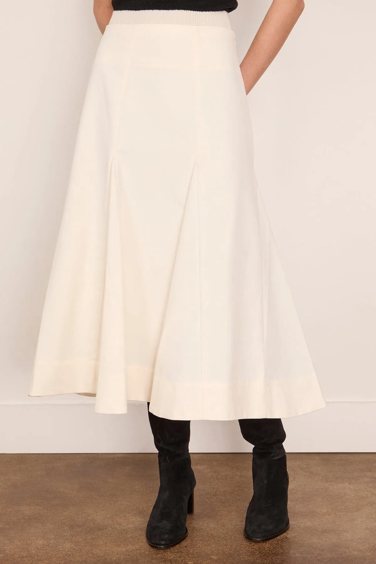 Sculptural Cotton Skirt in Paper White sold by Hampden Clothing product image thumbnail 3