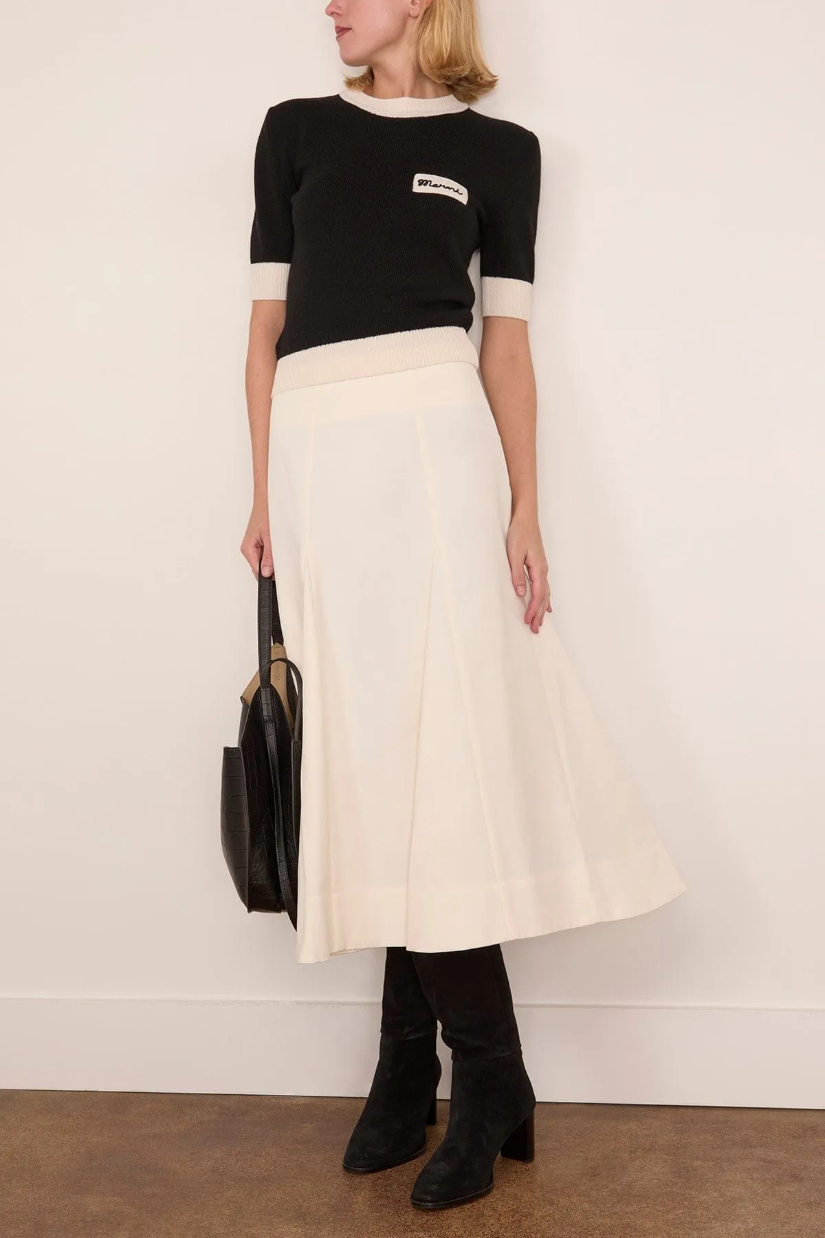 Sculptural Cotton Skirt in Paper White sold by Hampden Clothing product image thumbnail 2