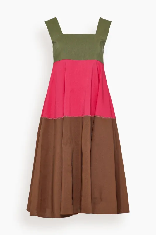 Raw Viscose Ramie Dress in Tobacco made by Marni