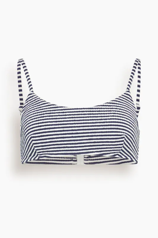 Seamless Kaia Top in Maritime Blue/Cream Multi sold by Hampden Clothing