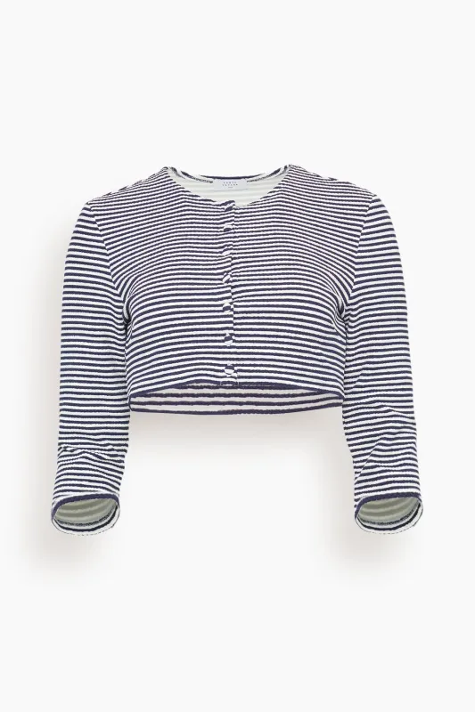 Catherine Striped Top in Maritime Blue/Cream Multi sold by Hampden Clothing
