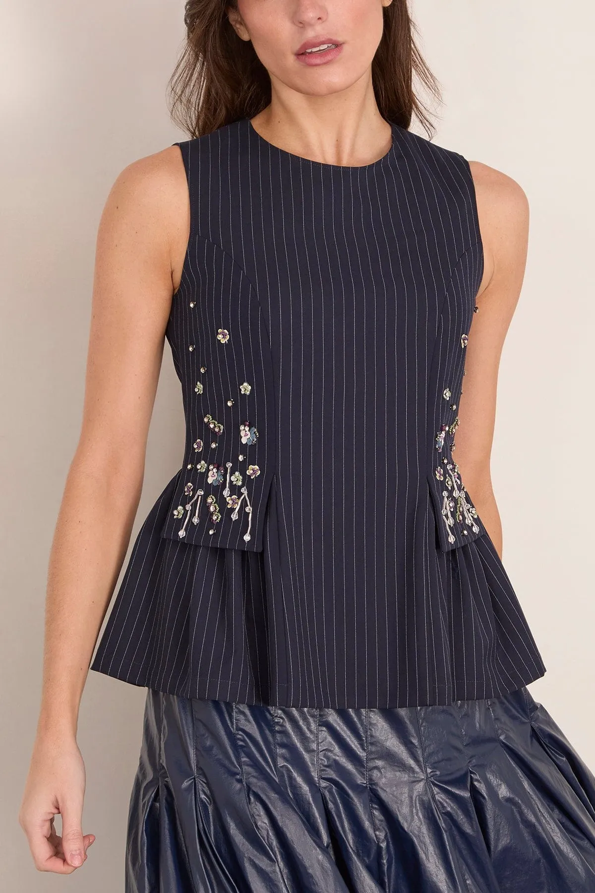 Astrid Embellishment Top in Classic Navy sold by Hampden Clothing product image thumbnail 3
