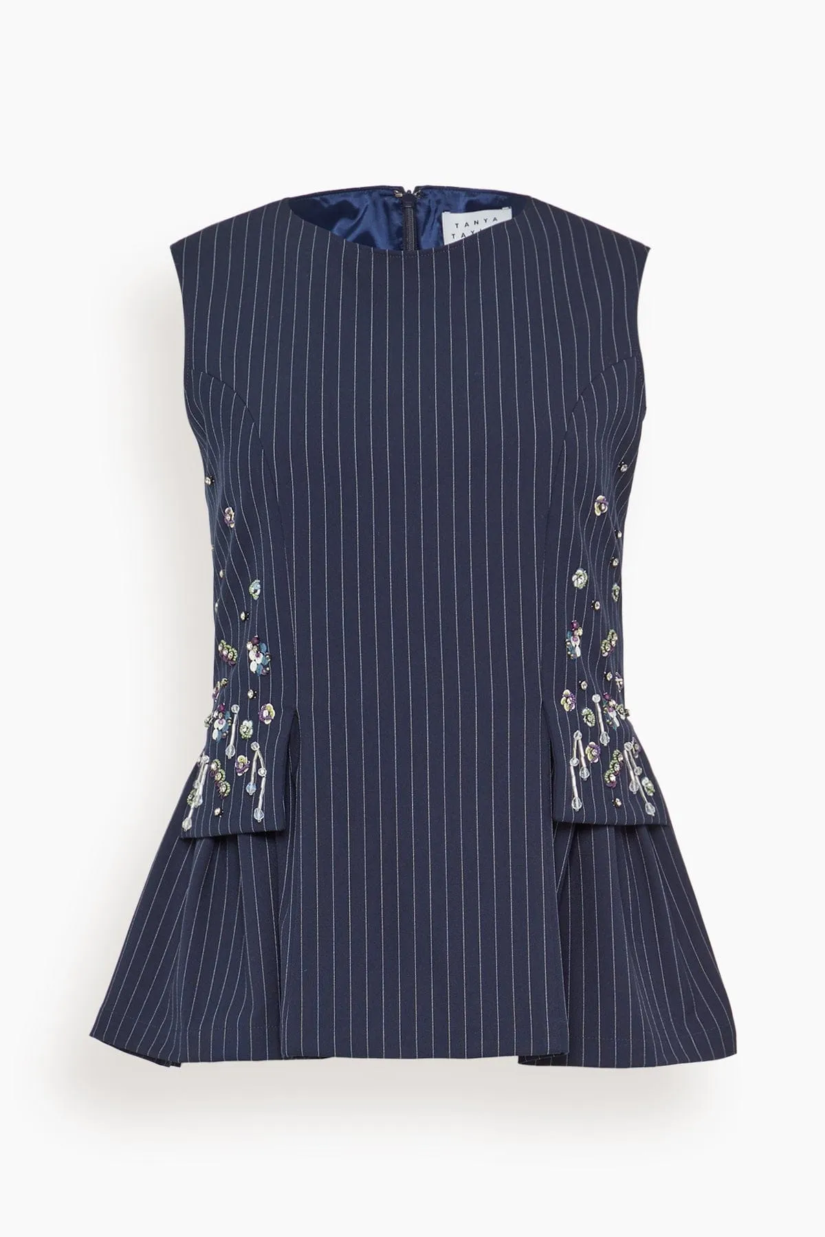 Astrid Embellishment Top in Classic Navy sold by Hampden Clothing