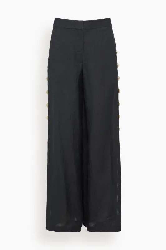 Cayman Wide Leg Pant in Black sold by Hampden Clothing
