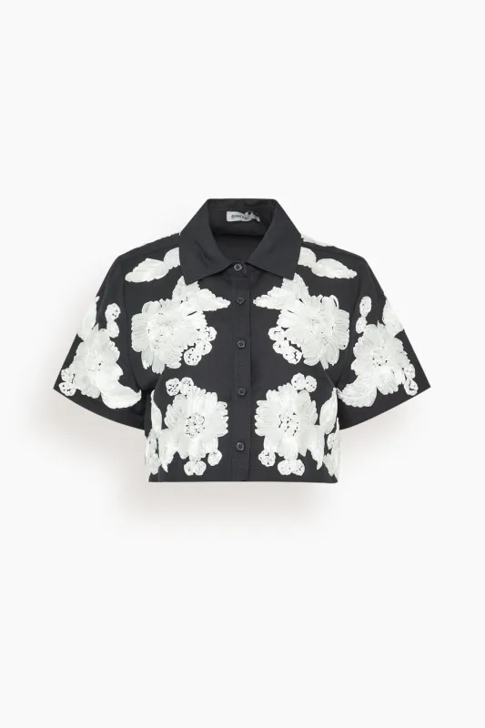 Callie Camp Shirt in Black Multi sold by Hampden Clothing