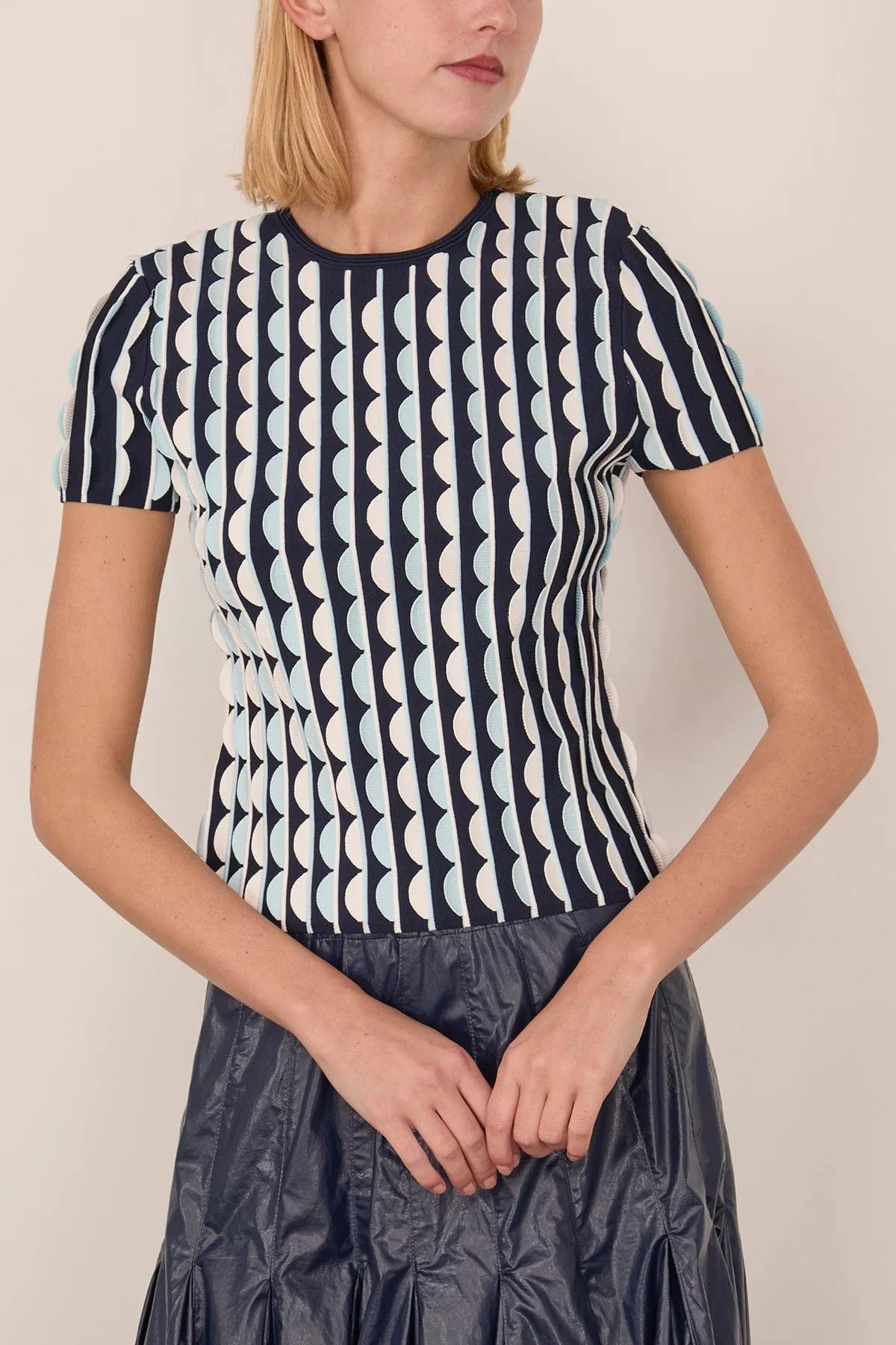 Kendra Short Sleeve Top in Sky Multi sold by Hampden Clothing product image thumbnail 3