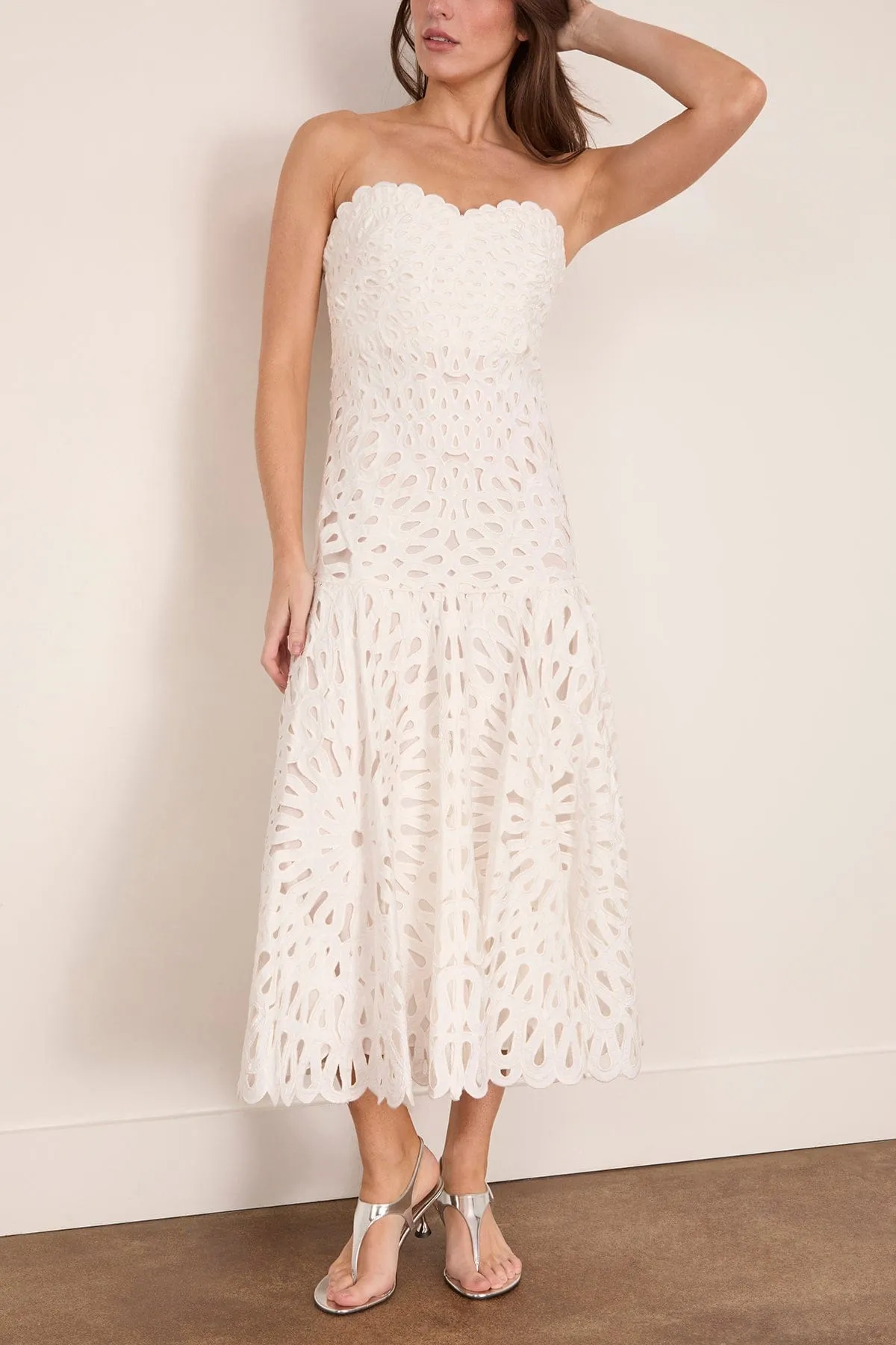 Florence Midi Dress in White sold by Hampden Clothing product image thumbnail 3