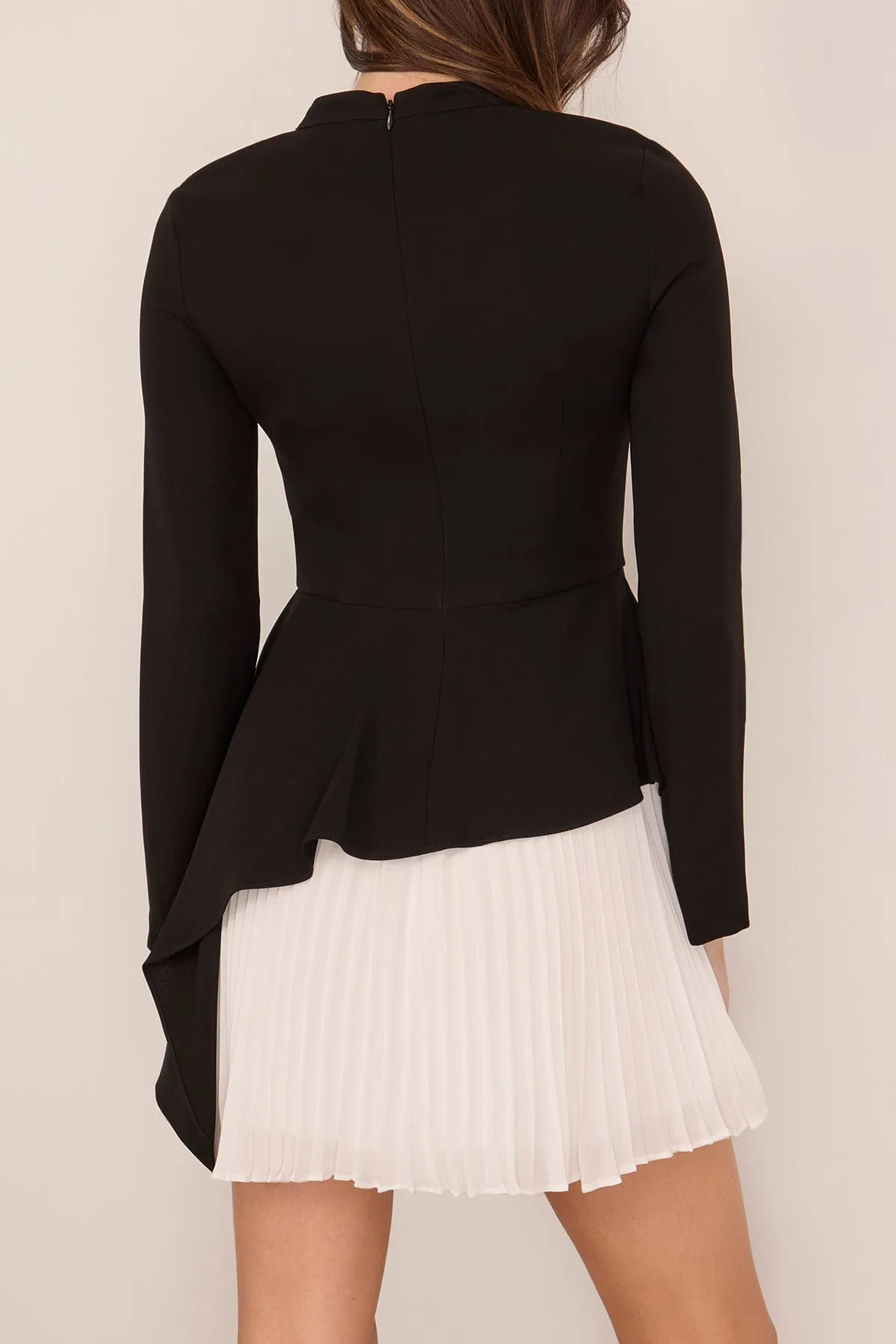 Amberly Long Sleeve Mini Dress in Black Multi sold by Hampden Clothing product image thumbnail 4