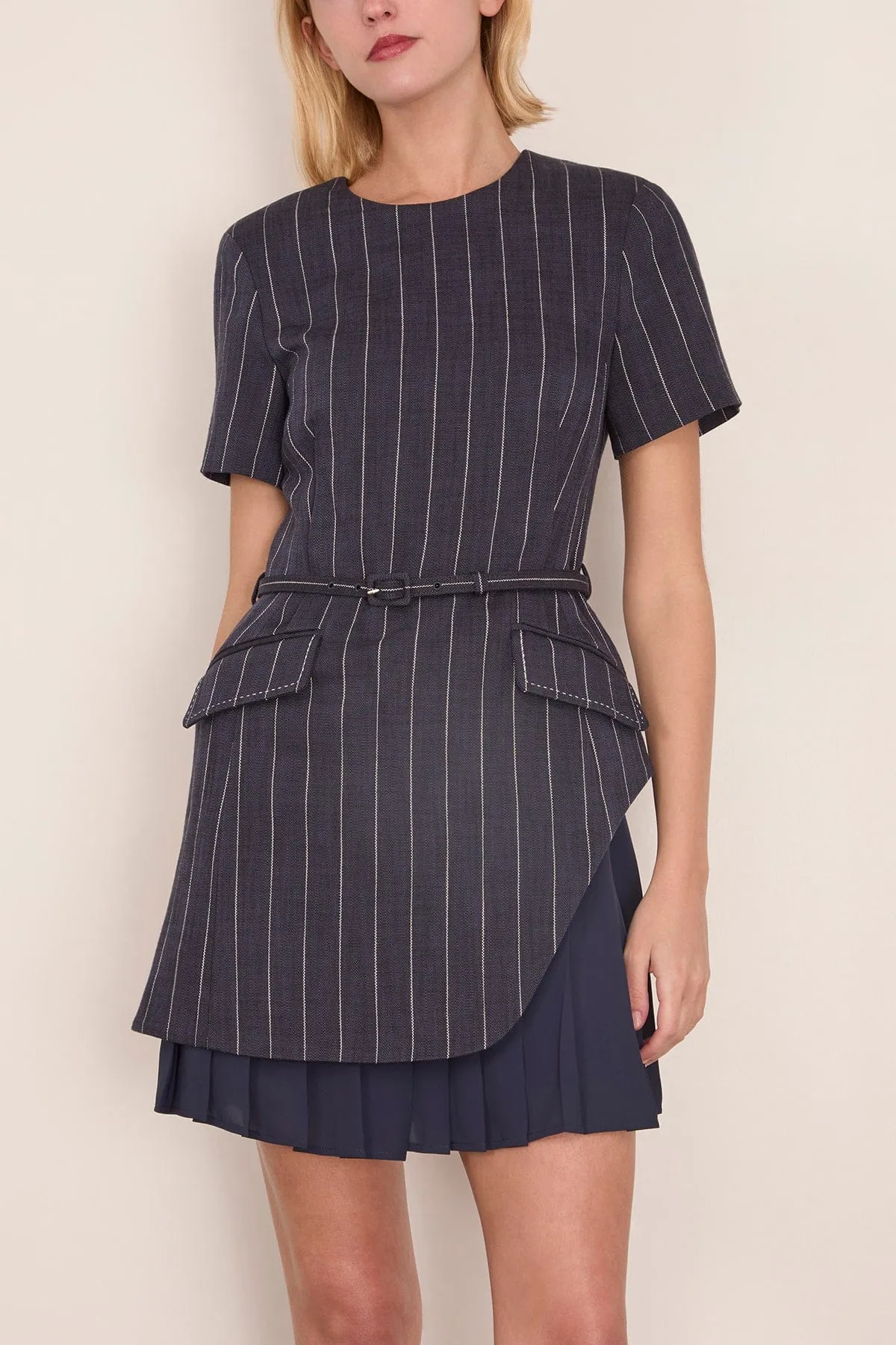 Blakely Short Sleeve Mini Dress in Midnight Stripe sold by Hampden Clothing product image thumbnail 3