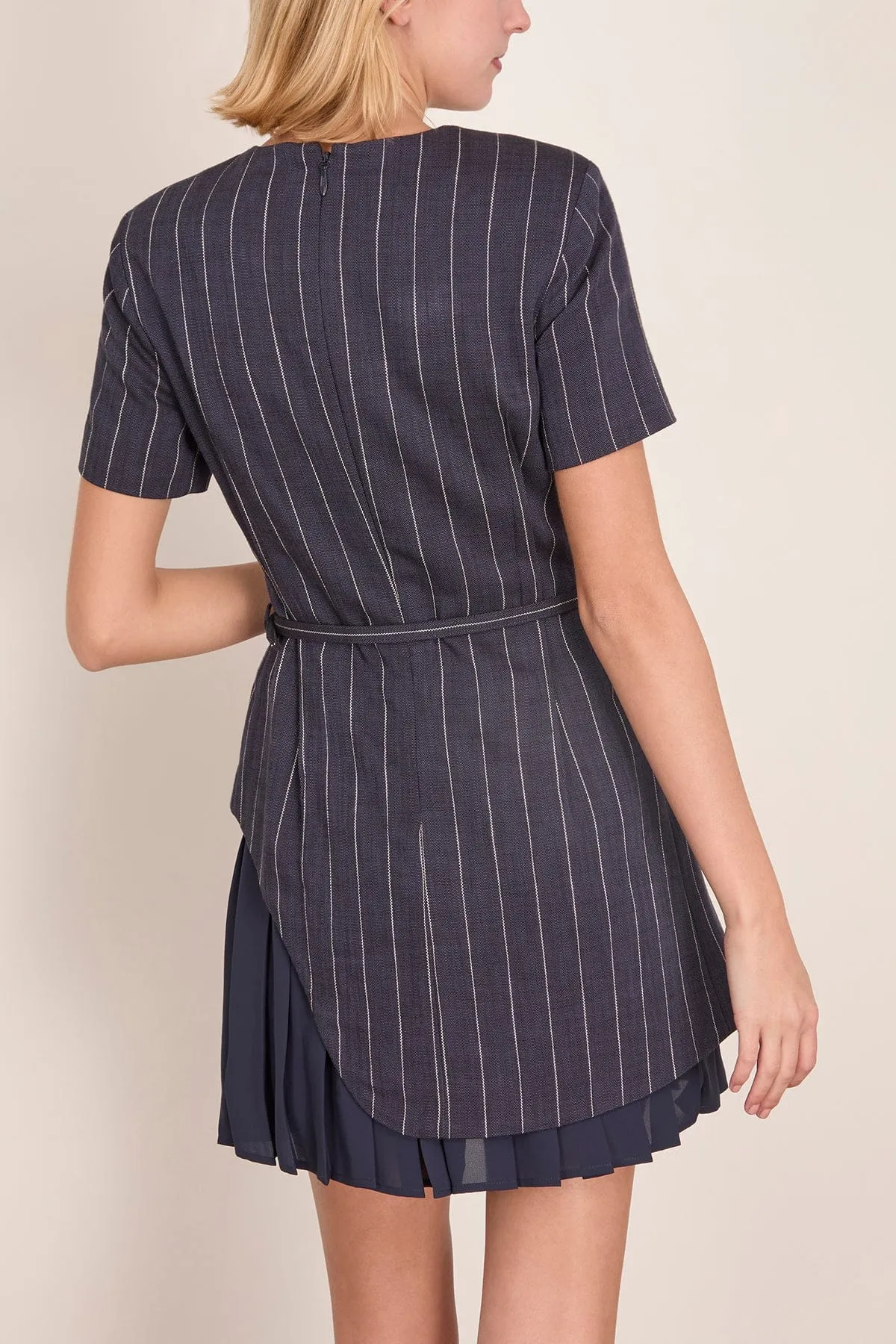 Blakely Short Sleeve Mini Dress in Midnight Stripe sold by Hampden Clothing product image thumbnail 4