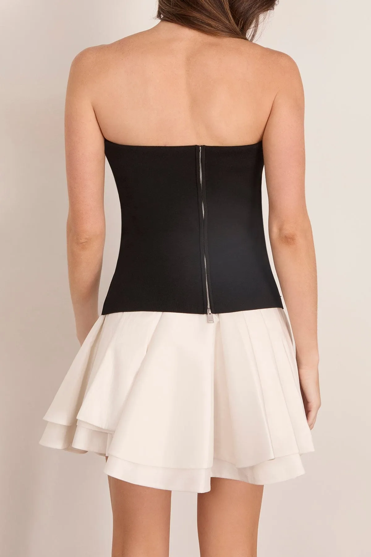 Isabelle Strapless Mini Dress in Black Multi sold by Hampden Clothing product image thumbnail 4